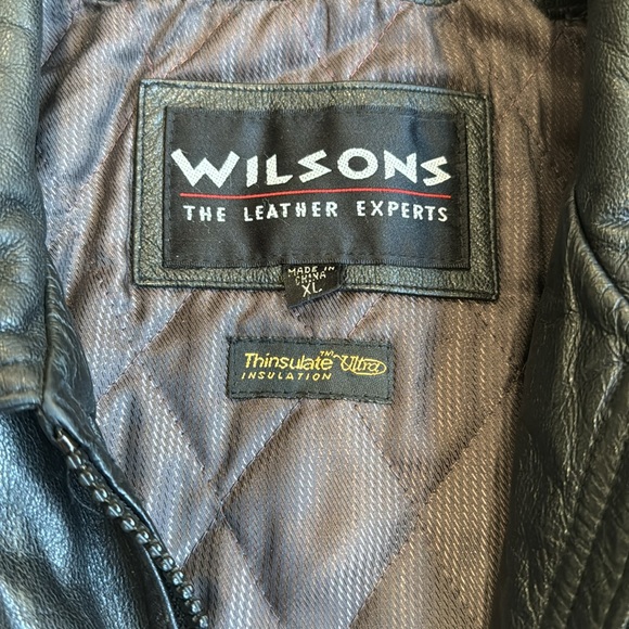 Vintage Men’s Wilson’s Leather Black Jacket Size XL - Picture 5 of 12